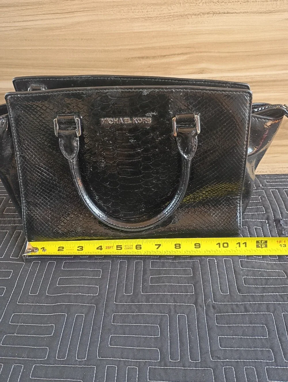 Michael Kors Selma Embossed-Leather Satchel